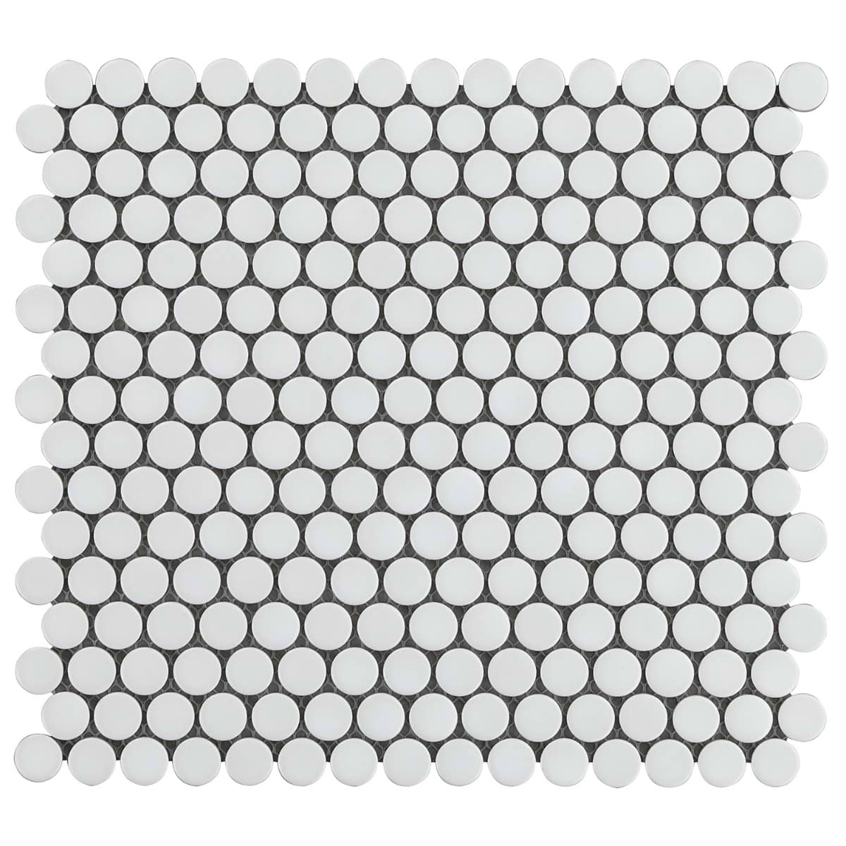 Simple 2.0 White 1" Penny Round Matte Porcelain Mosaic 