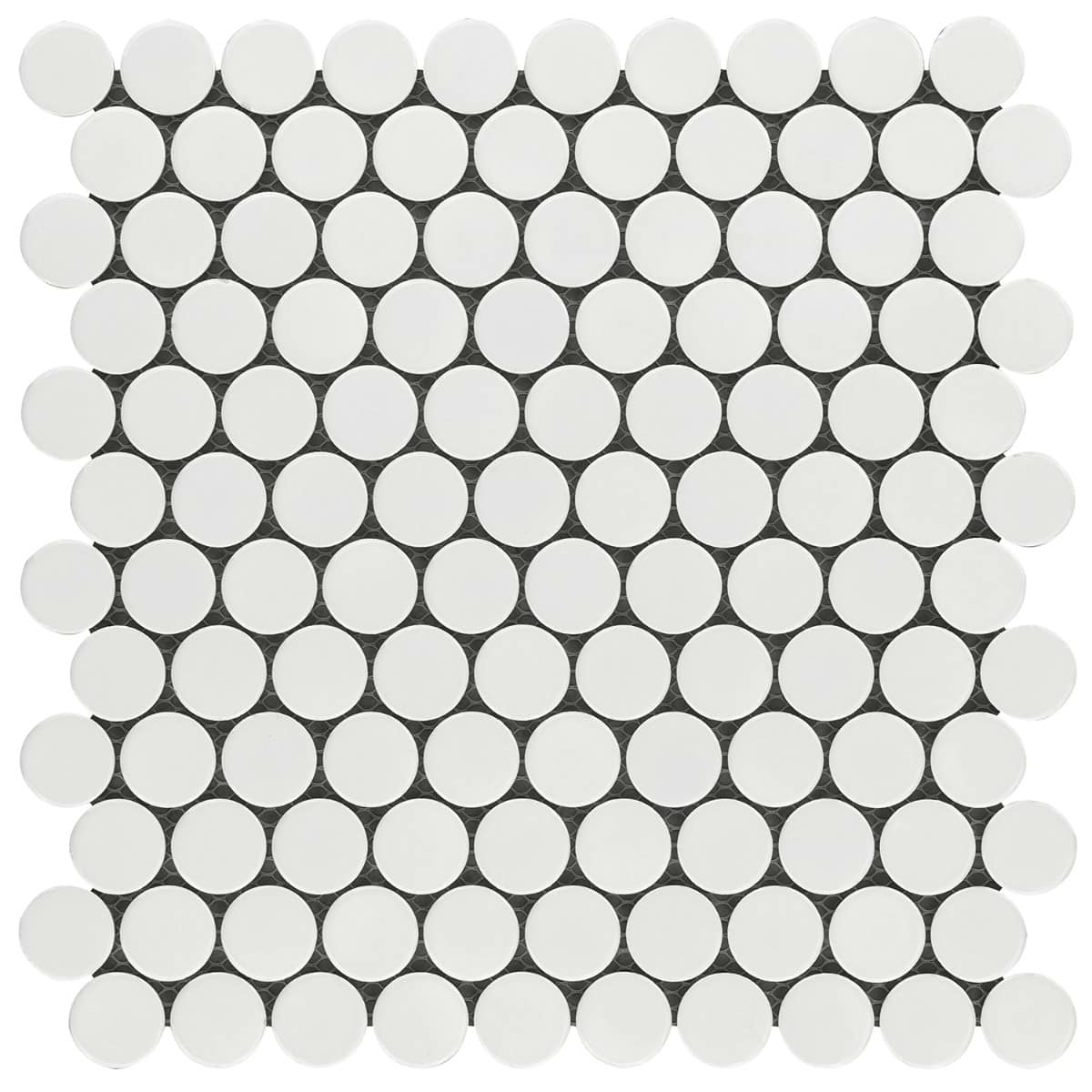 Simple 2.0 White 1" Circles Polished Porcelain Mosaic 