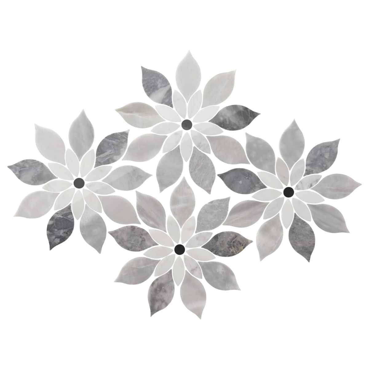 Shop MJ Rain Flower - Bardiglio Nouvelato, White Carrara with