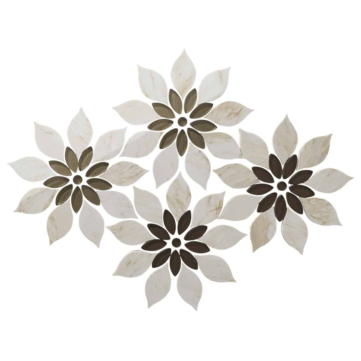 Shop MJ Rain Flower - Wooden Beige, Taupe & Beige Glass