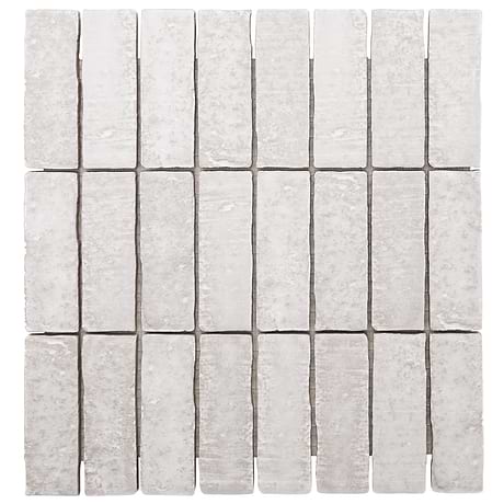 Metroville Chalk White 1.5x4 Stacked Matte Porcelain Mosaic