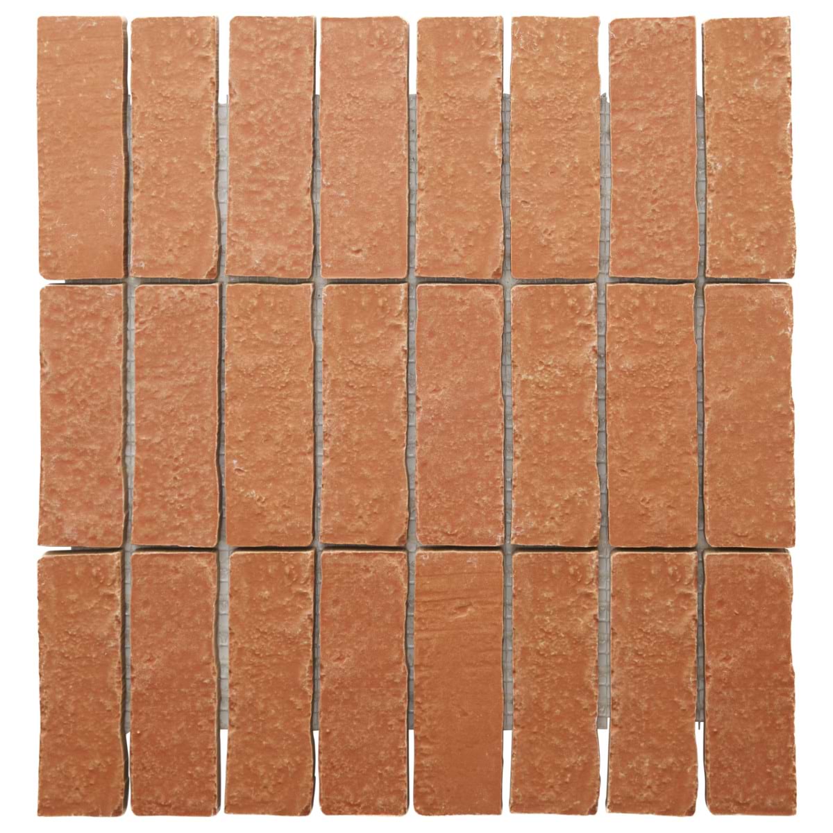 Metroville Canyon Red 1.5x4 Stacked Matte Porcelain Mosaic 