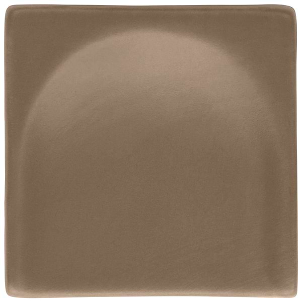 Saera Fluted Column Taupe 4x4 Handmade Matte Ceramic End Piece; in Taupe White Body Ceramic; for Bathroom Wall, Kitchen Wall, Wall Tile; in Style Ideas Contemporary, Modern