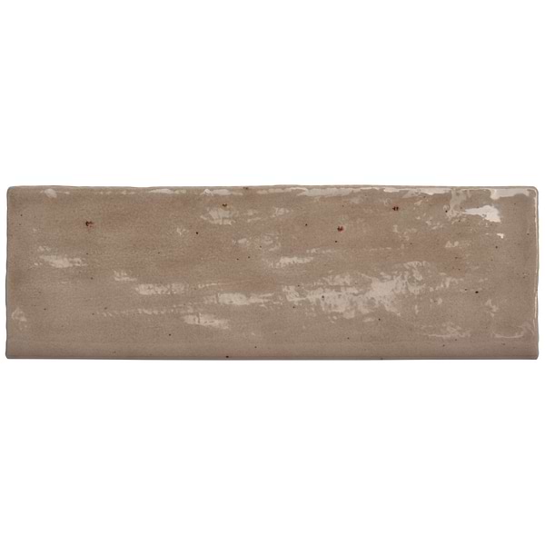 Serena Taupe 3x8 Bullnose; in Taupe White Body Ceramic; for Kitchen Wall, Shower Wall, Wall Tile; in Style Ideas Beach