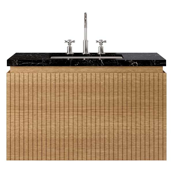 Melrose White Ash 36" Single Vanity with Nero Marquina Marble Top