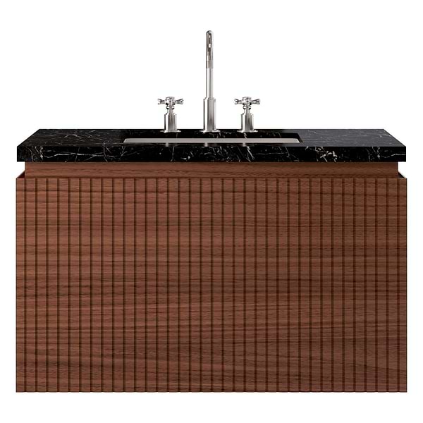 Melrose Walnut 36" Single Vanity with Nero Marquina Marble Top