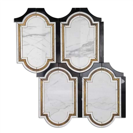 Close Out - Ornato Pisa - Calacatta- Brass & Black Jade