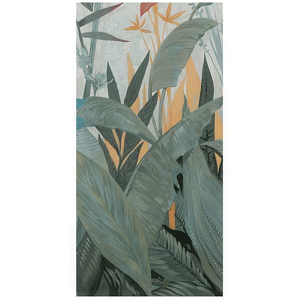 KIT- Paula Purroy Musee Terrace Blue and Green 24x48 Artisan Decor Mural Porcelain Tile