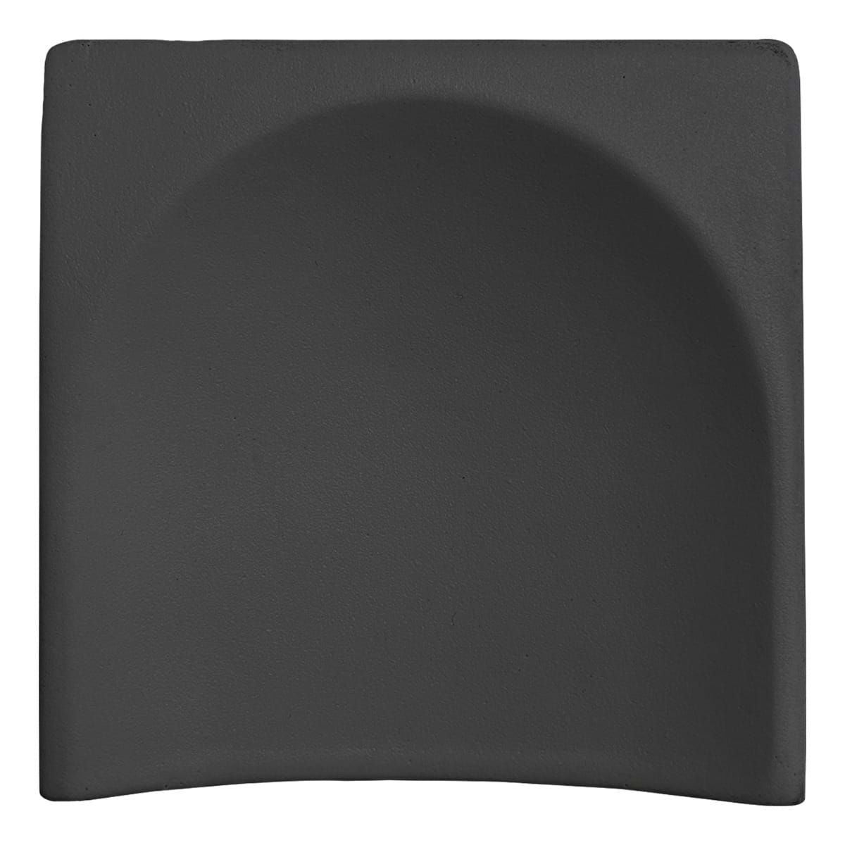 Saera Fluted Column Black 4x4 Handmade Matte Ceramic End Piece