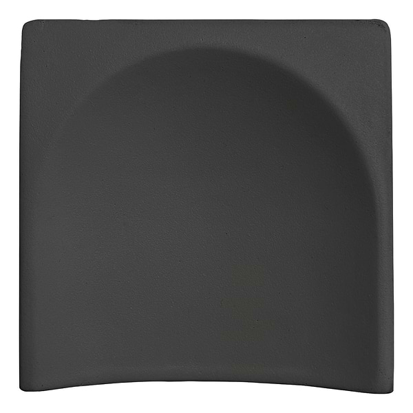 Saera Fluted Column Black 4x4 Handmade Matte Ceramic End Piece; in Black White Body Ceramic; for Bathroom Wall, Kitchen Wall, Wall Tile; in Style Ideas Contemporary, Modern