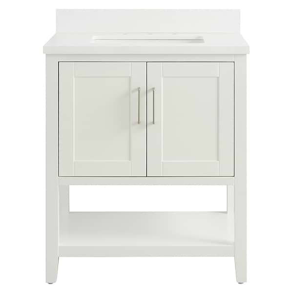 KIT - Close Out - Sheraton 30" White Vanity with Pure White Quartz Top and Ceramic Basin