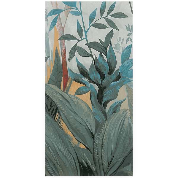 KIT- Paula Purroy Musee Terrace Blue and Green 24x48 Artisan Decor Mural Porcelain Tile