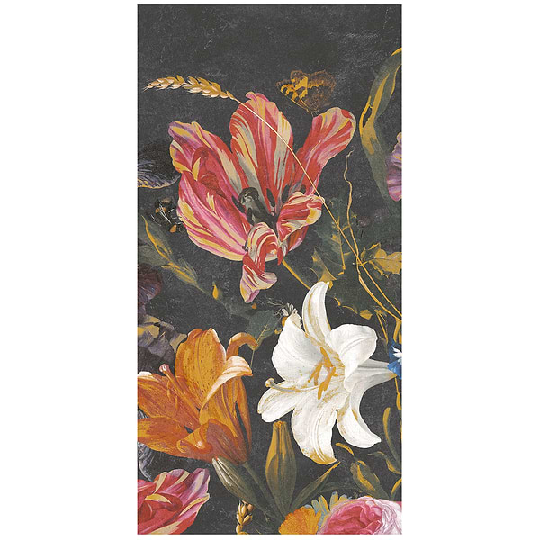 KIT- Paula Purroy Musee Bouquet Multicolor 24x48 Artisan Decor Mural Porcelain Tile