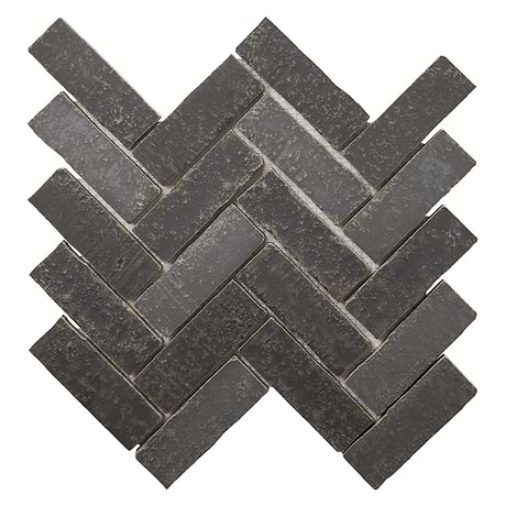 Metroville Charcoal Gray 1.5x4 Herringbone Matte Porcelain Mosaic
