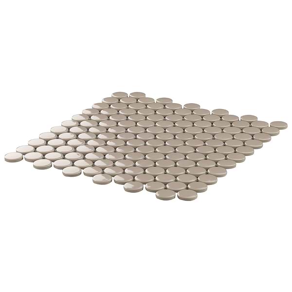Simple 2.0 Firma Beige 1" Circles Polished Porcelain Mosaic