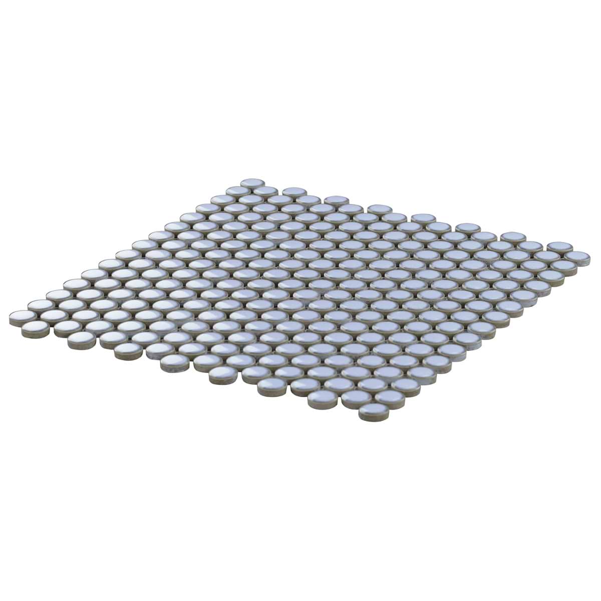 Shop Simple 2.0 Rimmed Azure Penny Rounds Polished Porcelain Mosaic
