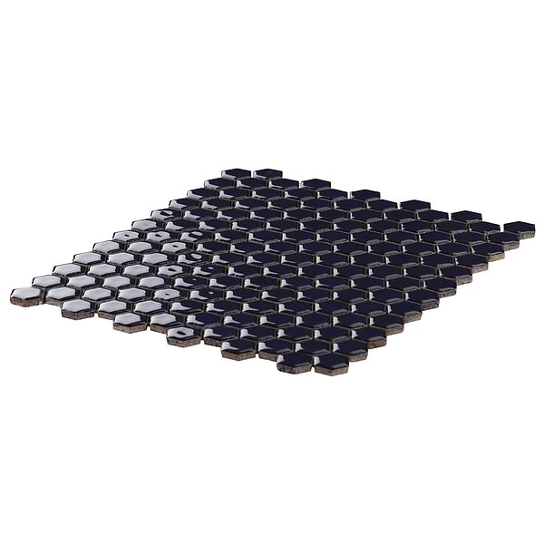 Simple 2.0 Rimmed Cobalt Blue 1" Hexagon Polished Porcelain Mosaic