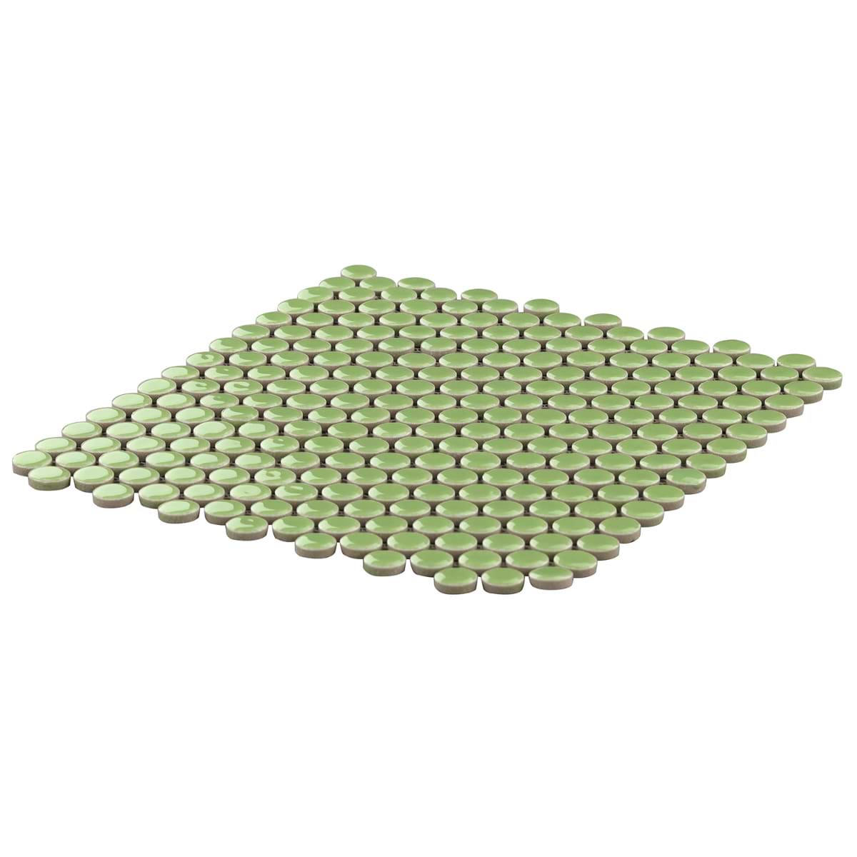 Shop Simple 2.0 Rimmed Key Lime Penny Rounds Polished Porcelain Mosaic