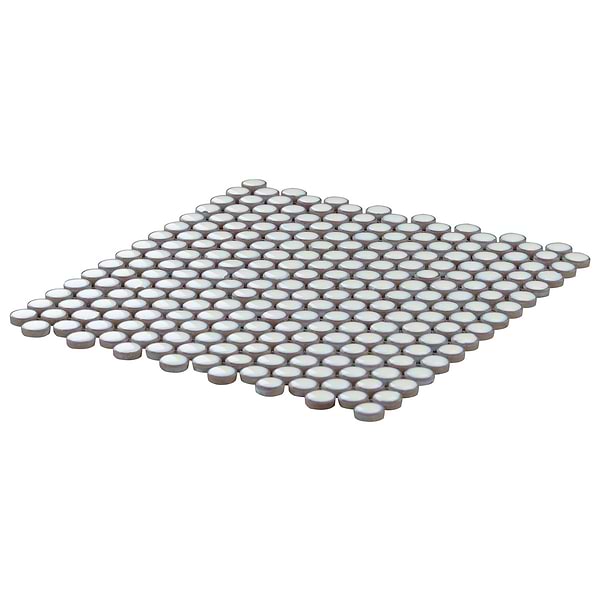 Simple 2.0 Rimmed Vintage White Penny Rounds Rimmed Porcelain Mosaic