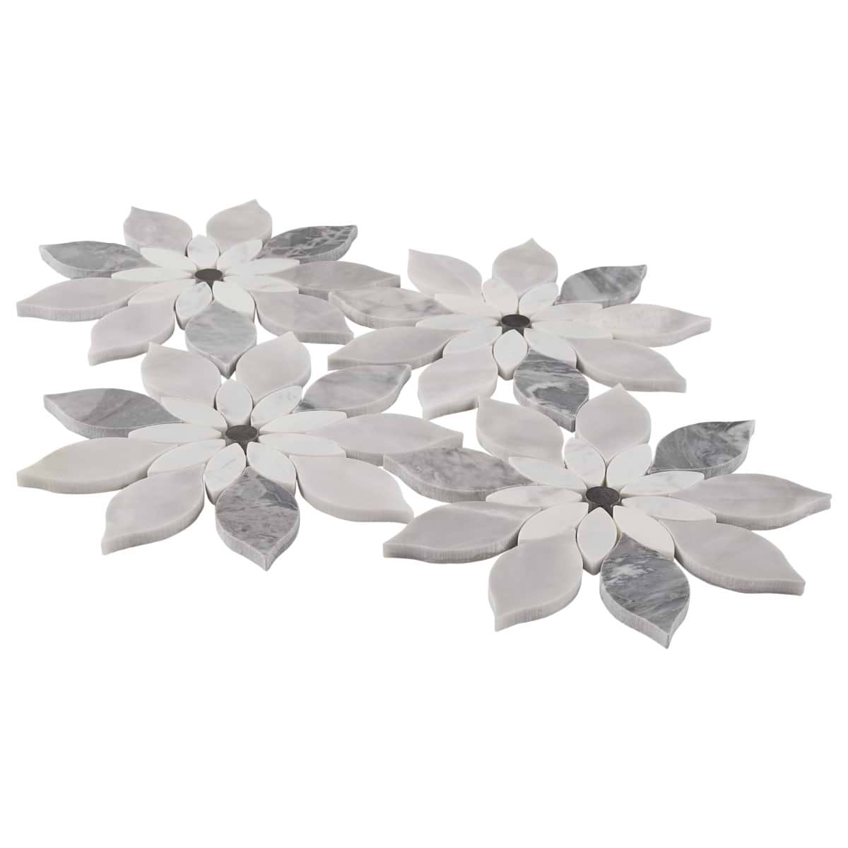 Shop MJ Rain Flower - Bardiglio Nouvelato, White Carrara with