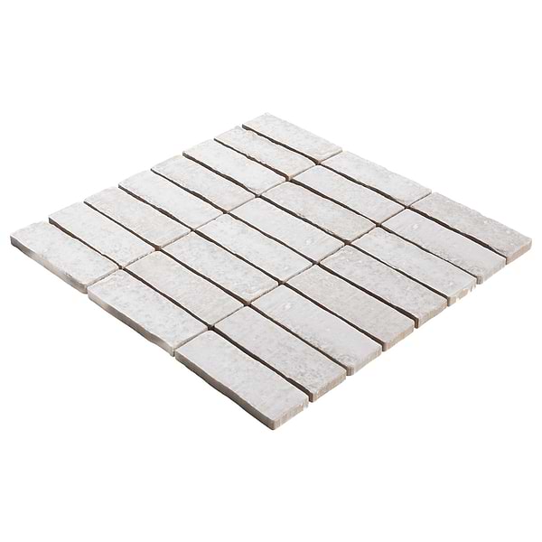 Metroville Chalk White 1.5x4 Stacked Matte Porcelain Mosaic