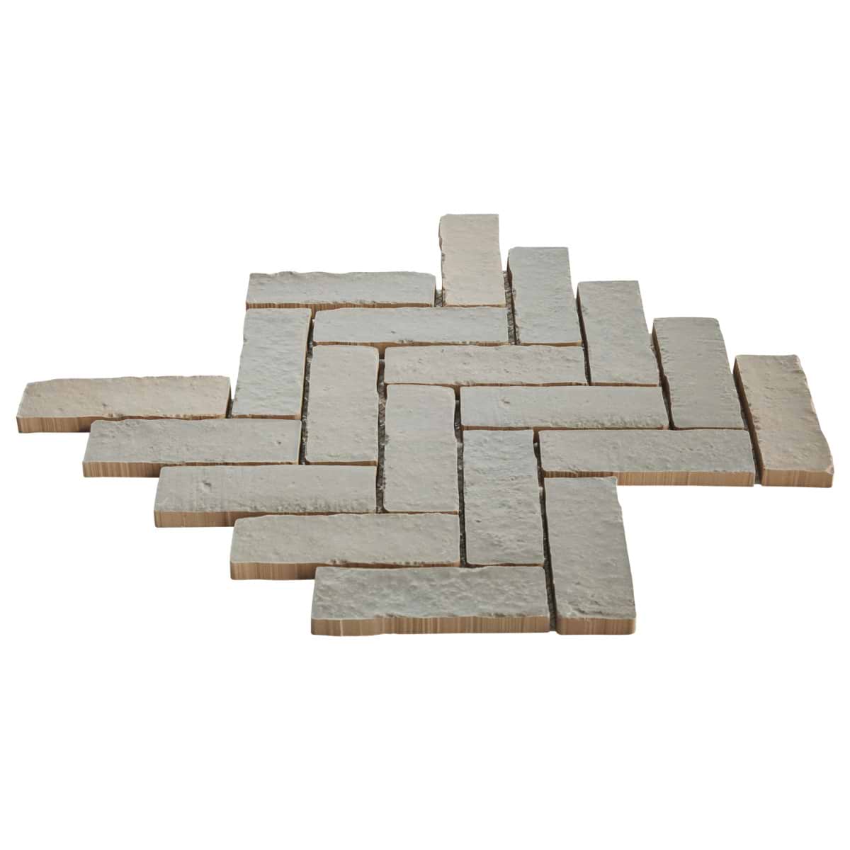 Shop Metroville Seawater Gray 1.5x4 Herringbone Matte Porcelain