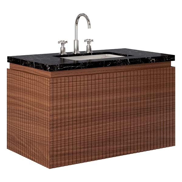 KIT - Melrose Walnut 36" Single Vanity with Nero Marquina Marble Top