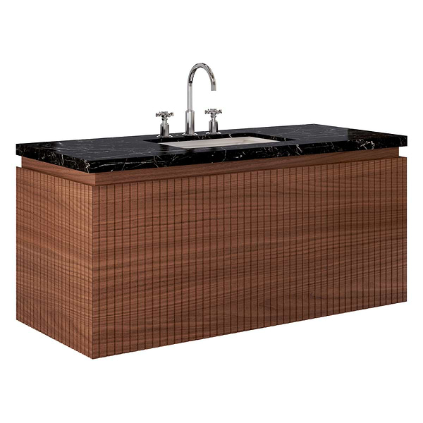 KIT - Melrose Walnut 48" Single Vanity with Nero Marquina Marble Top