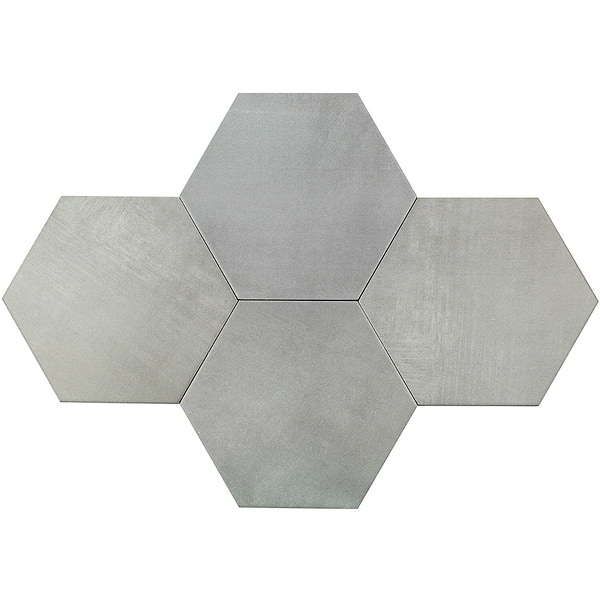 Elementary Gris 10 Inch Hex Matte Porcelain