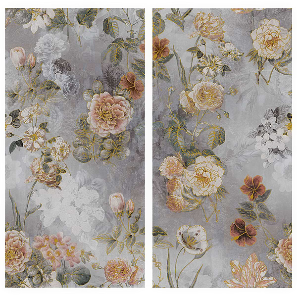 Paula Purroy Musee Dalia Vintage 24x48 Artisan Decor Porcelain Tile; in Multicolor 4th Fired Porcelain - Shimmering Glass with Real Silver and Gold; for Backsplash, Bathroom Wall, Kitchen Wall, Shower Wall, Wall Tile; in Style Ideas Art Deco, Beach, Classic, Contemporary, Cottage, Craftsman, Farmhouse, Industrial, Mediterranean, Mid Century, Modern, Rustic, Traditional, Tropical, Whimsical