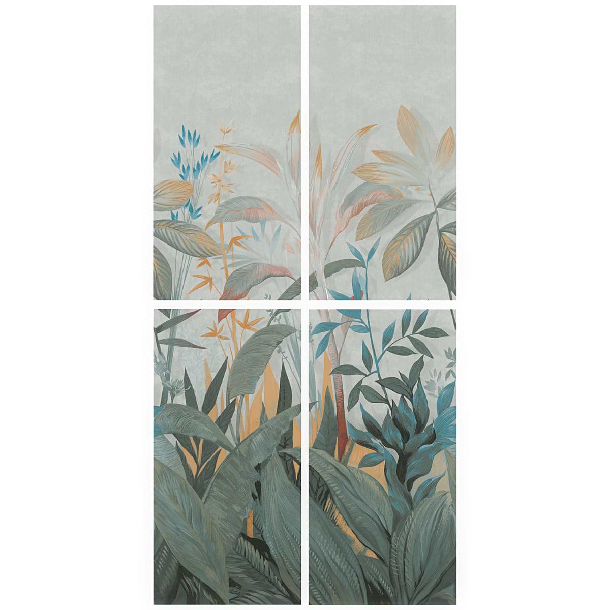 KIT- Paula Purroy Musee Terrace Blue and Green 24x48 Artisan Decor Mural Porcelain Tile 
