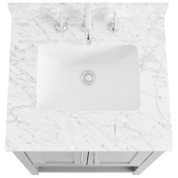 KIT - Close Out - Sheraton 24" Gray Vanity with Carrara Marble Top and Ceramic Basin