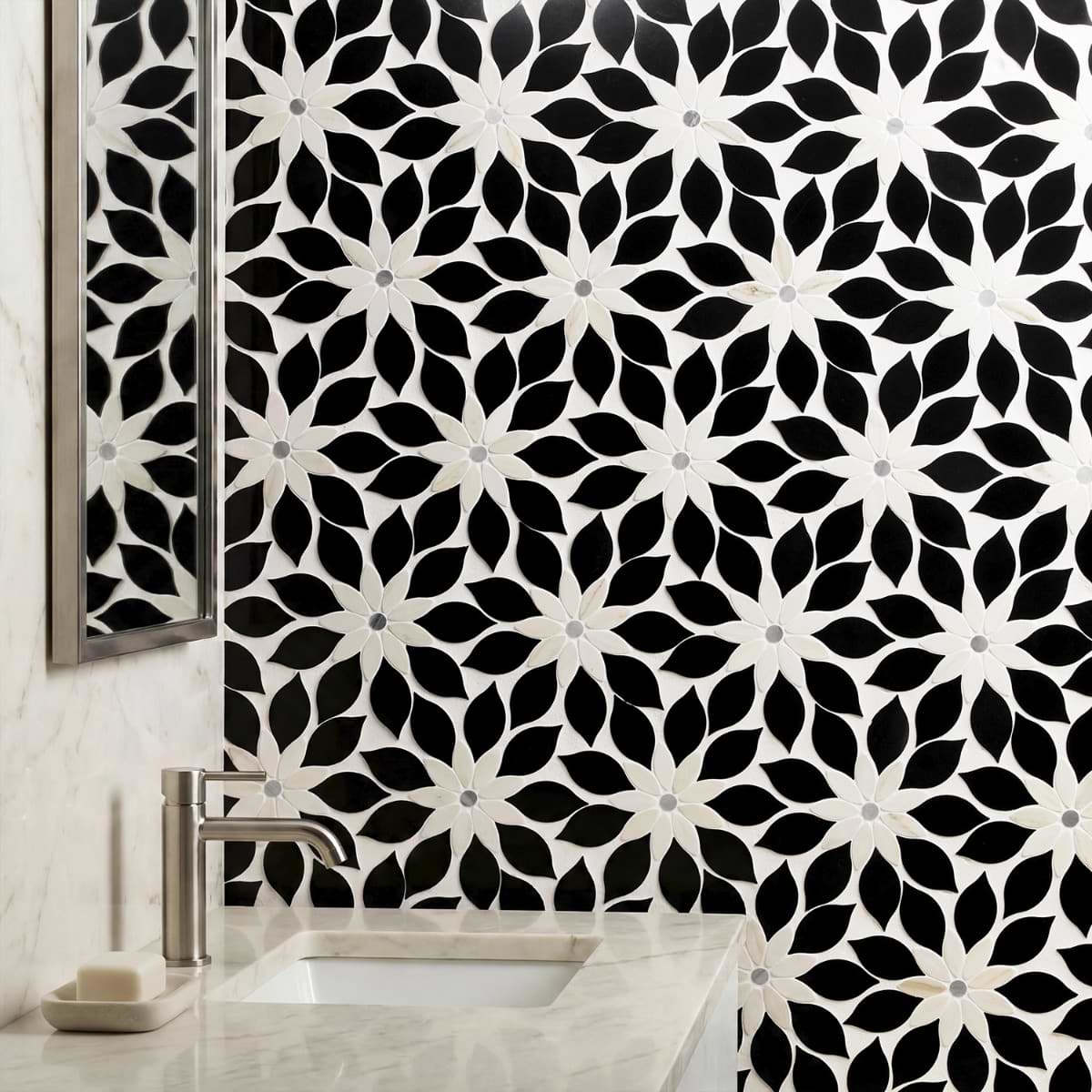 Shop MJ Rain Flower - Black Jade, Calacatta with Calacatta Dot