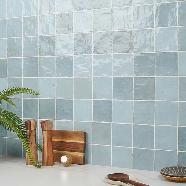 Serena Sky Blue 4x4 Glossy Ceramic Tile