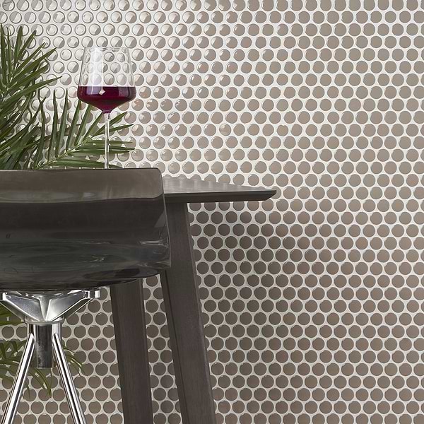 Simple 2.0 Firma Beige 1" Circles Polished Porcelain Mosaic