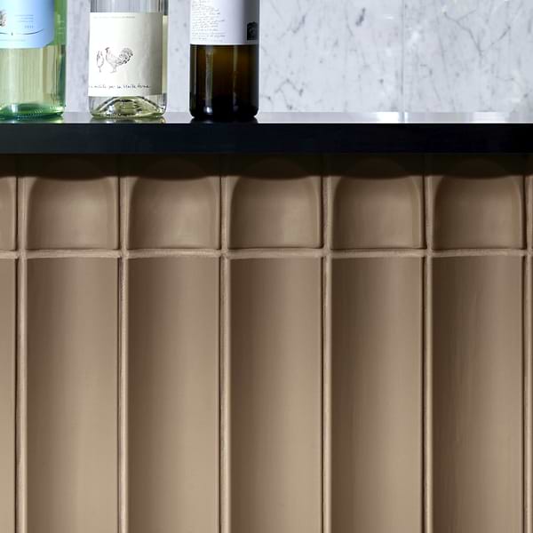 Saera Fluted Column Taupe 4x4 Handmade Matte Ceramic End Piece