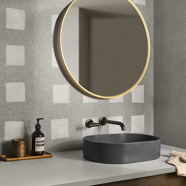 Tessira Fossil Gray Deco Semi-Polished Porcelain Tile 36x36