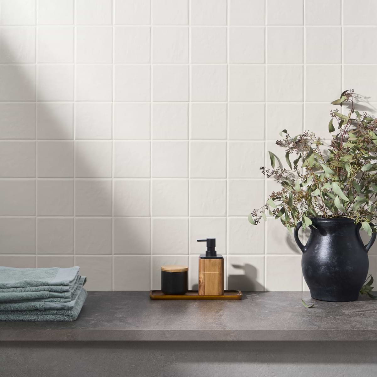 Stacy Garcia Artigo White 5x5 Matte Ceramic Tile | SohoStudioCorp.com
