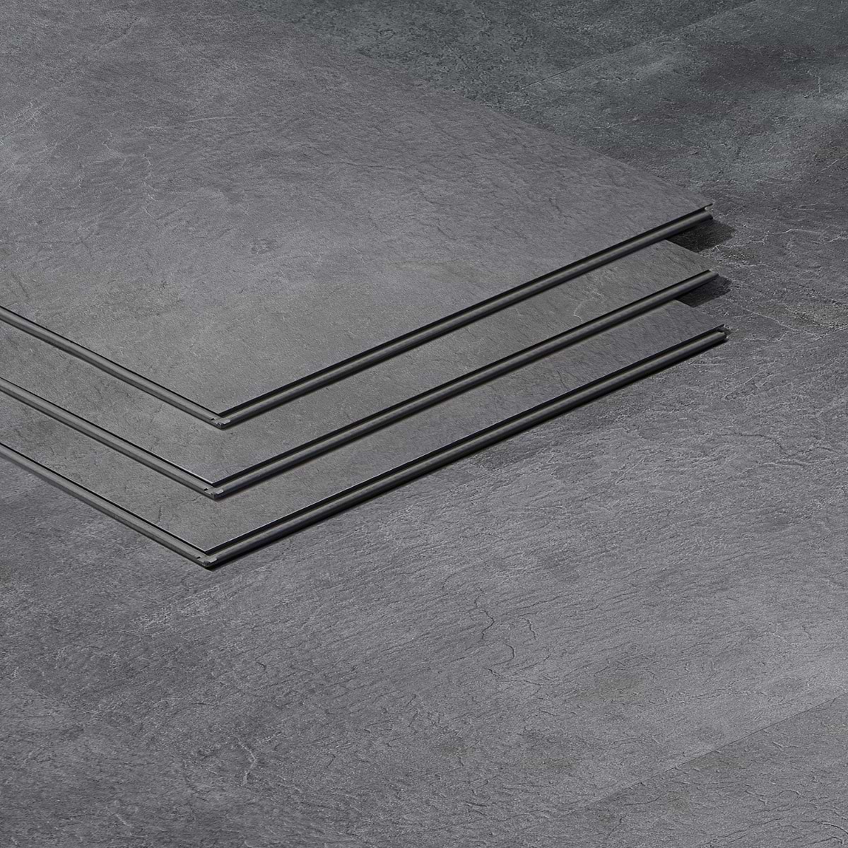 Crosby Trail Slate Black 12x24 - 5.0mm/28mil Wear Layer - Rigid Click Matte Luxury Vinyl