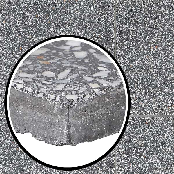 Close Out-Marmi Terrazzo Purbeck Gray 16x16 Polished Terrazzo Tile