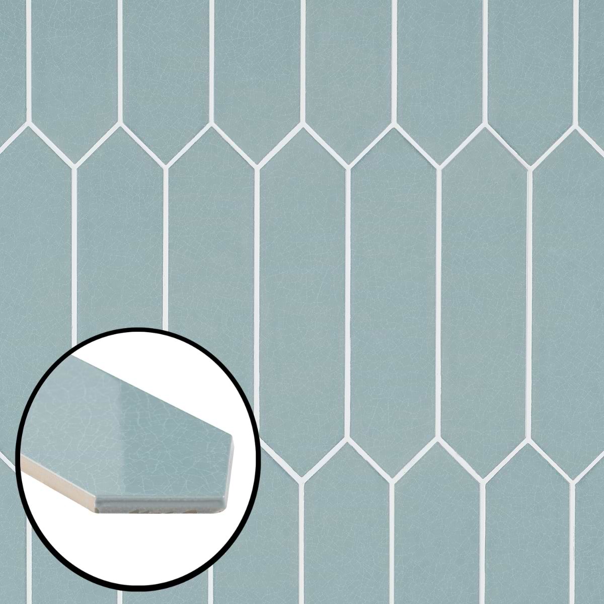 Jemez Blue 3x12 Picket Crackled Ceramic Tile