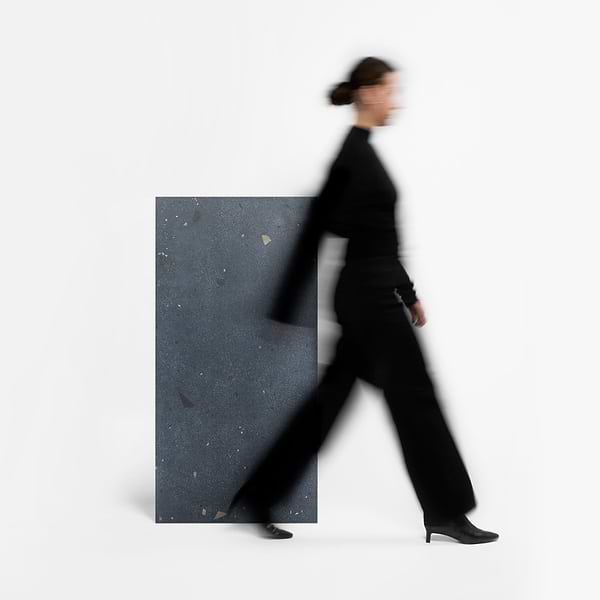 Kado Cement Ocean Blue 24x48 Terrazzo Look Matte Porcelain Tile