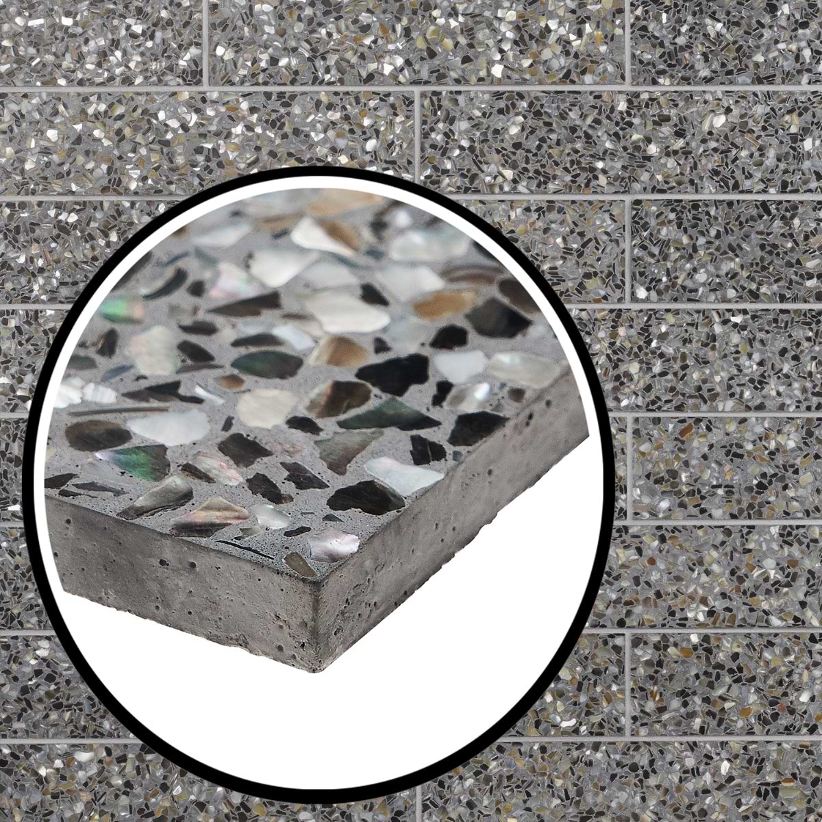 Close Out - Pearl Terrazzo Black 3x12 Brick 