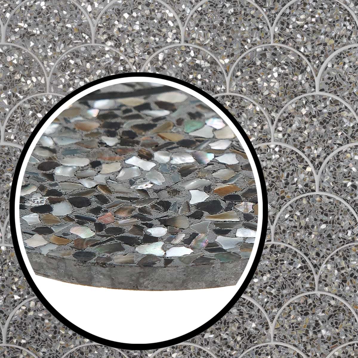 Close Out - Pearl Terrazzo Black Scale 