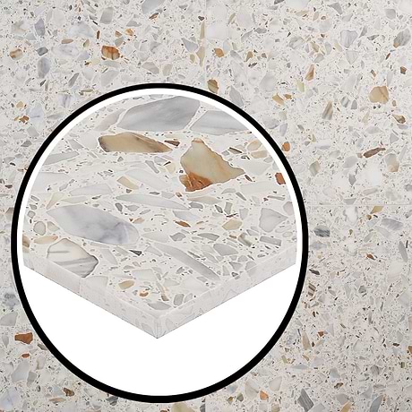 Italy Terrazzo Sacra Calacatta White 24x24 Honed Terrazzo Tile