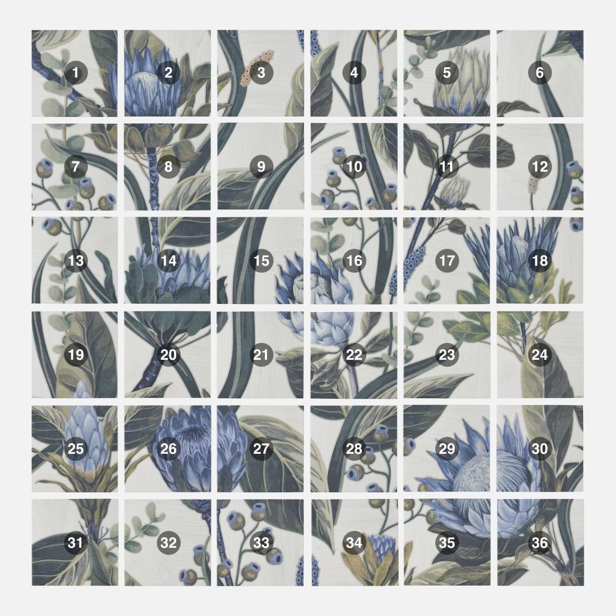 Shop Angela Harris Florista Protea Leaves Mural 8x8