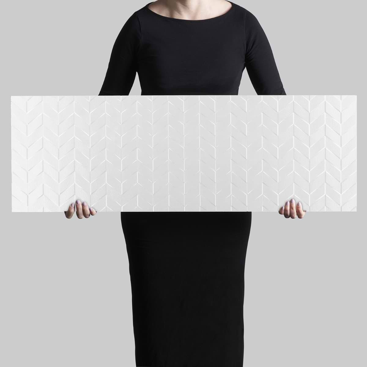 Shop Close Out-Frost 3D Wind White 12x36 Polished Ceramic Tile