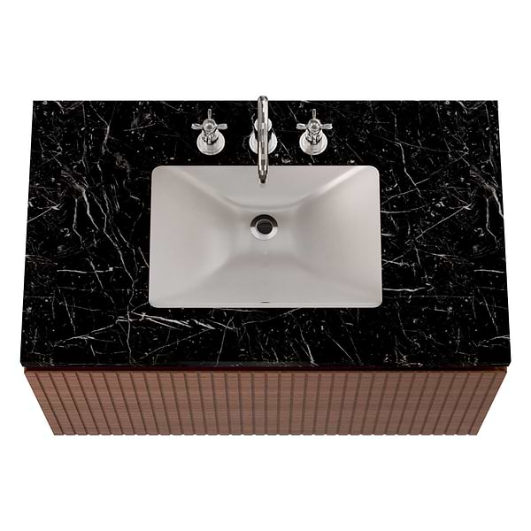 KIT - Melrose Walnut 36" Single Vanity with Nero Marquina Marble Top