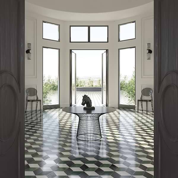 Pari Verde Green 8x9 Polished Marble Mosaic Tile