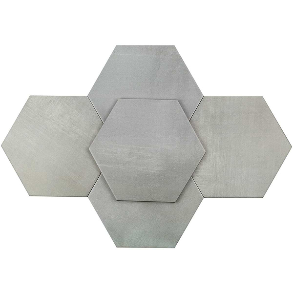 Elementary Gris 10 Inch Hex Matte Porcelain